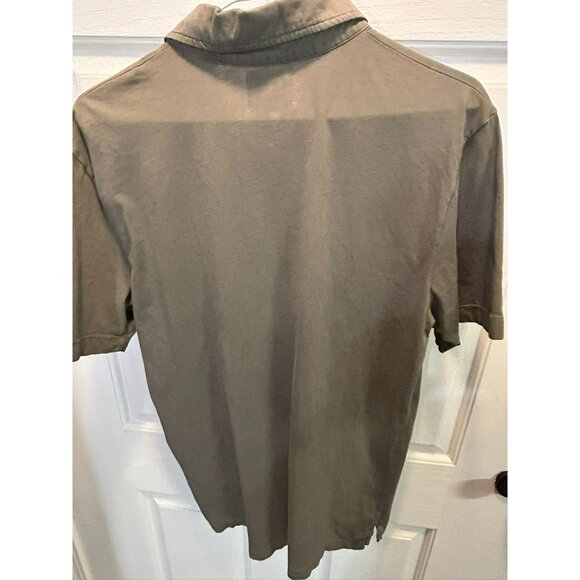 Billy Reid Mens Olive Green Short Sleeve Polo Shirt XL Soft Cotton Blend Pocket - Picture 6 of 8